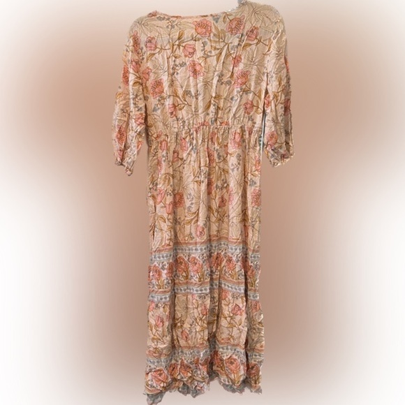 Rocorose Women's Summer Maxi Dresses Beach Floral Boho Dress - Peach Sz Large - Picture 3 of 5